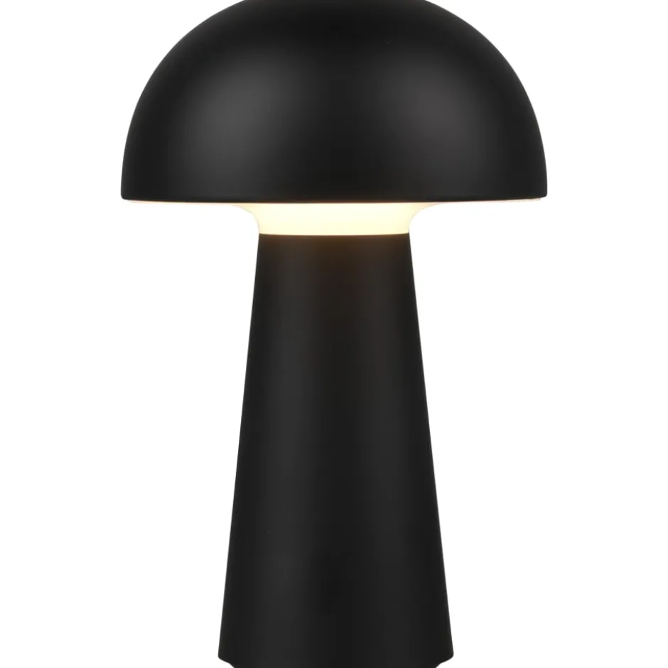 Trio Lighting Lennon genopladelig bordlampe, sort