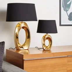 Trio Lighting Taba bordlampe, guld, 33 cm