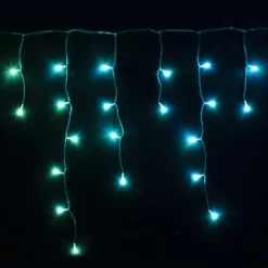 Twinkly Icicle istapper udendørs lyskæde, 190 farvede + hvide lys, 5 meter