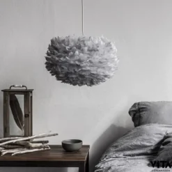 Umage Eos fjerlampeskærm, grå, Ø75 cm