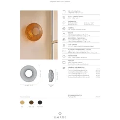 Umage Clava Up Wood væglampe, lyst træ, Ø35 cm