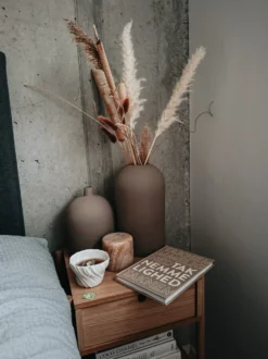 Unison marmor bordlys, silke, H8 cm
