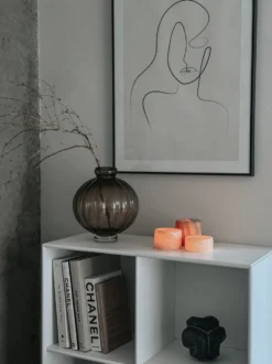 Unison marmor bordlys, silke, H8 cm