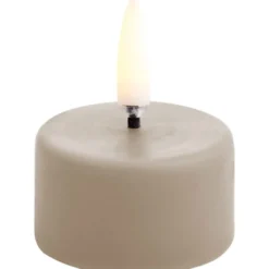 Uyuni LED fyrfadslys, batteri, beige