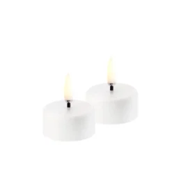 Uyuni LED fyrfadslys, genopladelig, hvid, 2-pak