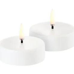 Uyuni LED fyrfadslys, genopladelig, hvid, 2-pak