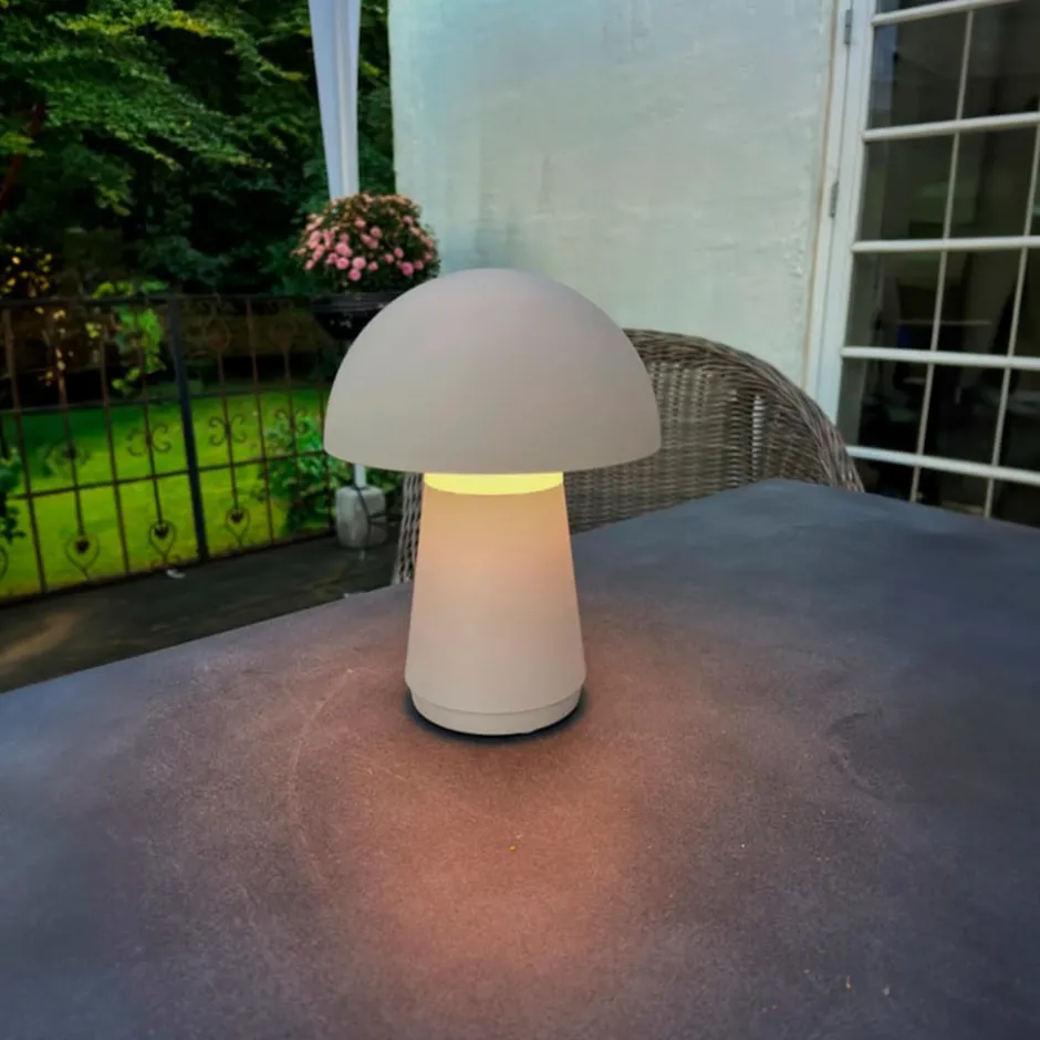Veli Line genopladelig bordlampe, beige