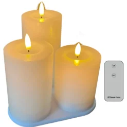 Veli Line LED bloklys, genopladelig, 3-pak