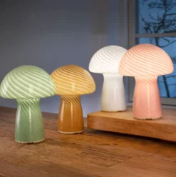 Veli Line Mushroom genopladelig bordlampe, brun