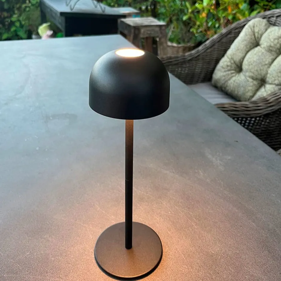 Veli Line Shine genopladelig bordlampe, sort