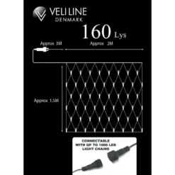 Veli Line udendørs lysnet, varm hvid lys, 2x1,5 meter