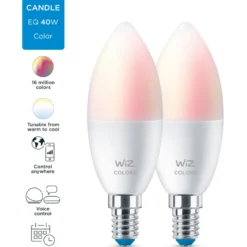 Wiz E14 kertepære, 2200K-6500K, 4,9W, 2-pak