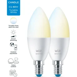 Wiz E14 kertepære, 2700K-6500K, 4,9W, 2-pak