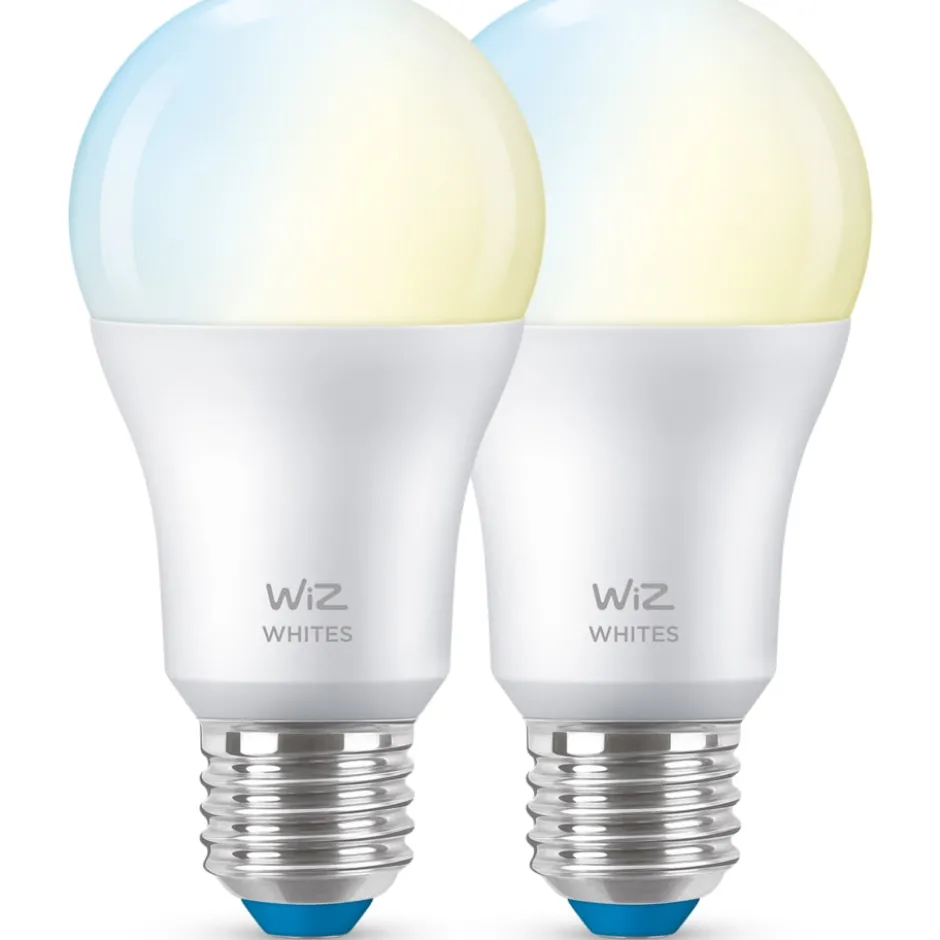 Wiz E27 standardpære, 2700K-6500K, 8W, 2-pak