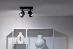 Wiz Imageo rund spotlampe, farveskift + hvid, sort