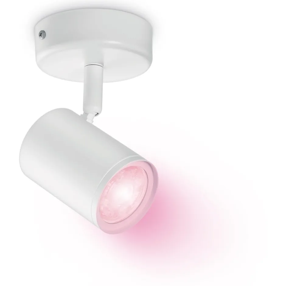 Wiz Imageo væglampe, farveskift + hvid, 1-spot, hvid
