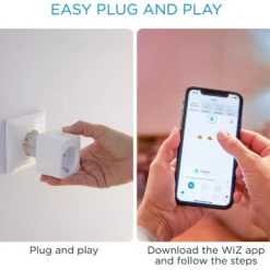 Wiz smart plug til stikkontakt, Wi-Fi med energimåler