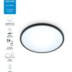 Wiz Superslim plafond, justerbar hvid, sort, Ø24 cm