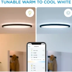 Wiz Superslim plafond, justerbar hvid, sort, Ø24 cm